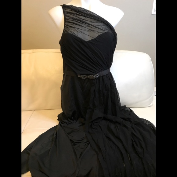 NEW Monique Lhuillier Gorgeous Black Maxi Gown size 14 - Picture 2 of 14